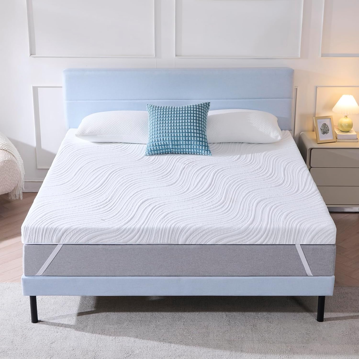 Surmatelas - mousse mémoire de forme, gel, 140x190x5 cm, housse lavable