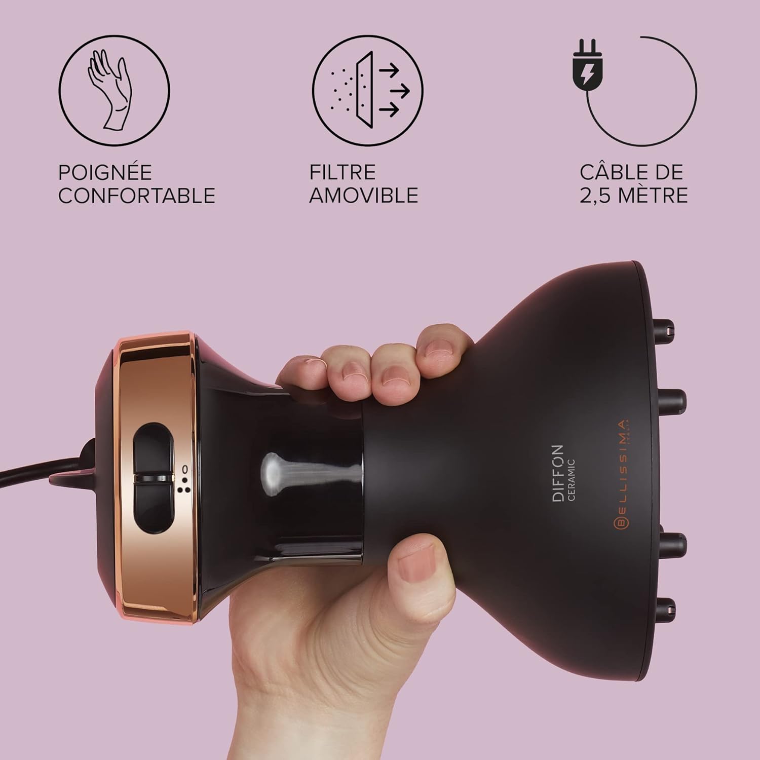 Bellissima - My Pro Diffon Ceramic - sèche-cheveux diffuseur, céramique, 2 vitesses, séchage doux, 700W