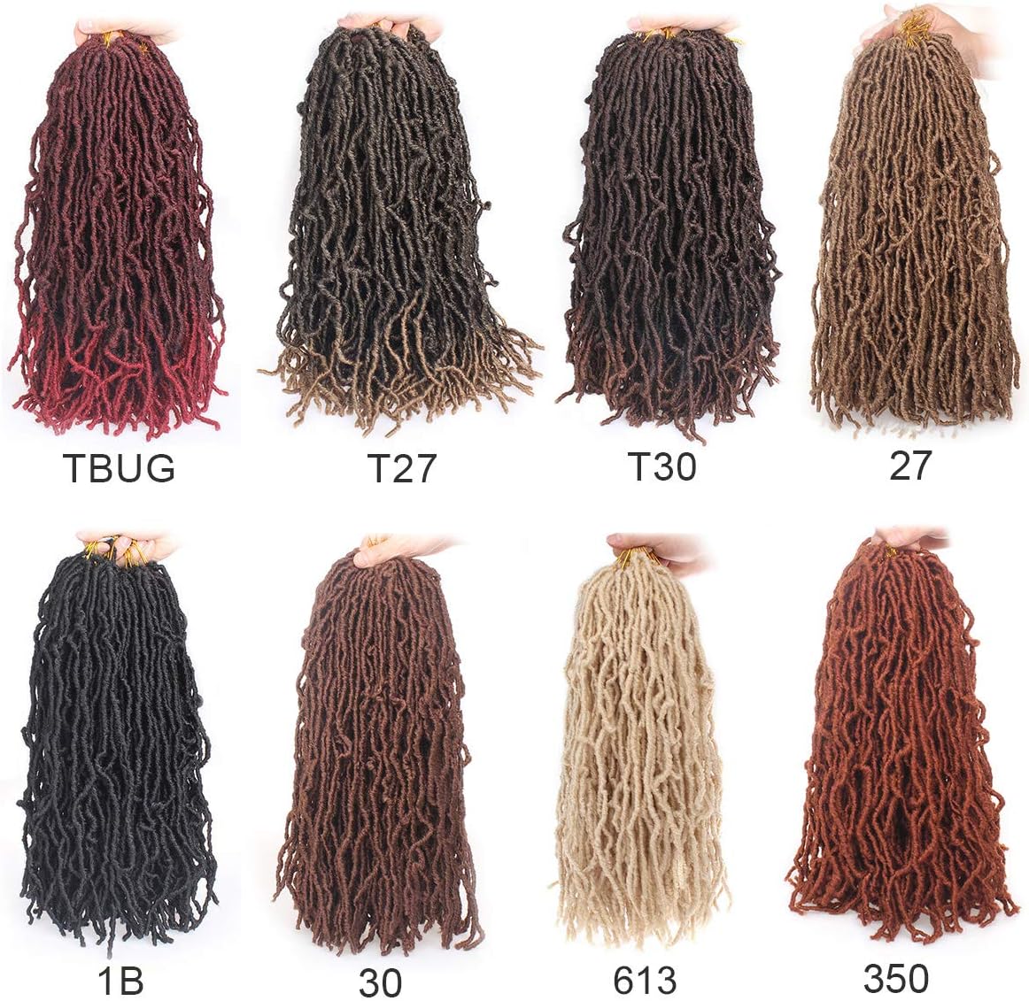Xtrend - extensions Nu Locs naturelles, 45,7 cm, brun foncé, 12 mèches