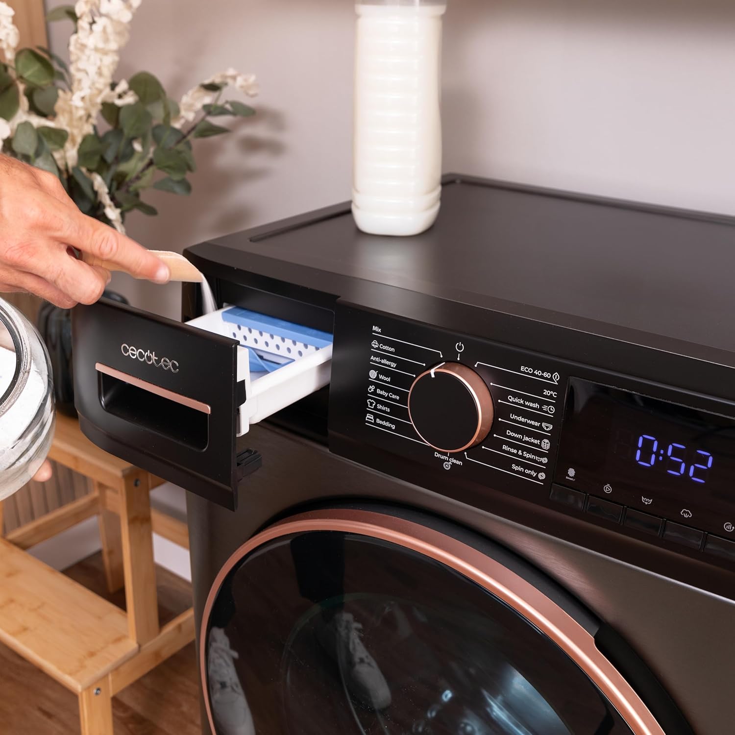 Cecotec - Bolero DressCode Série 8 kg - Inverter, Vapeur, 1400 tr/min, 15 programmes - 8610