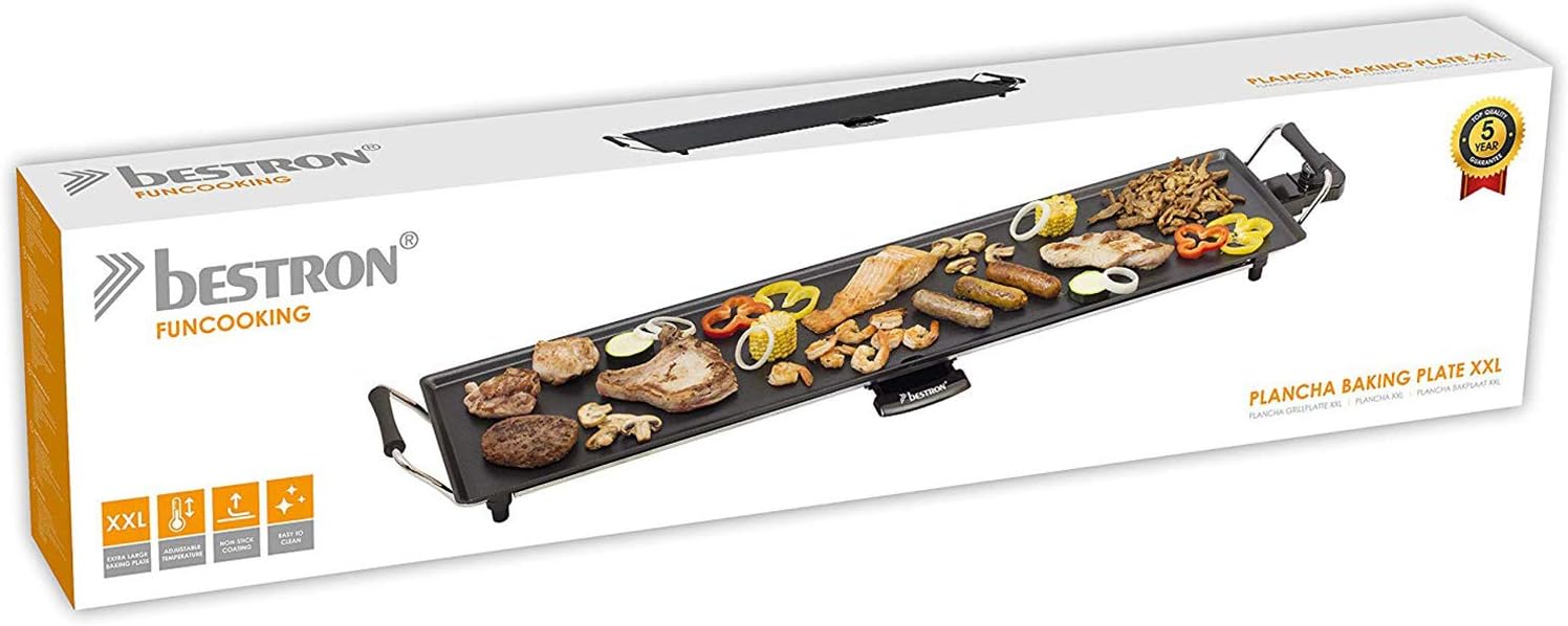 Bestron - Plancha XXL - surface extra longue - antiadhésif, 8 pers