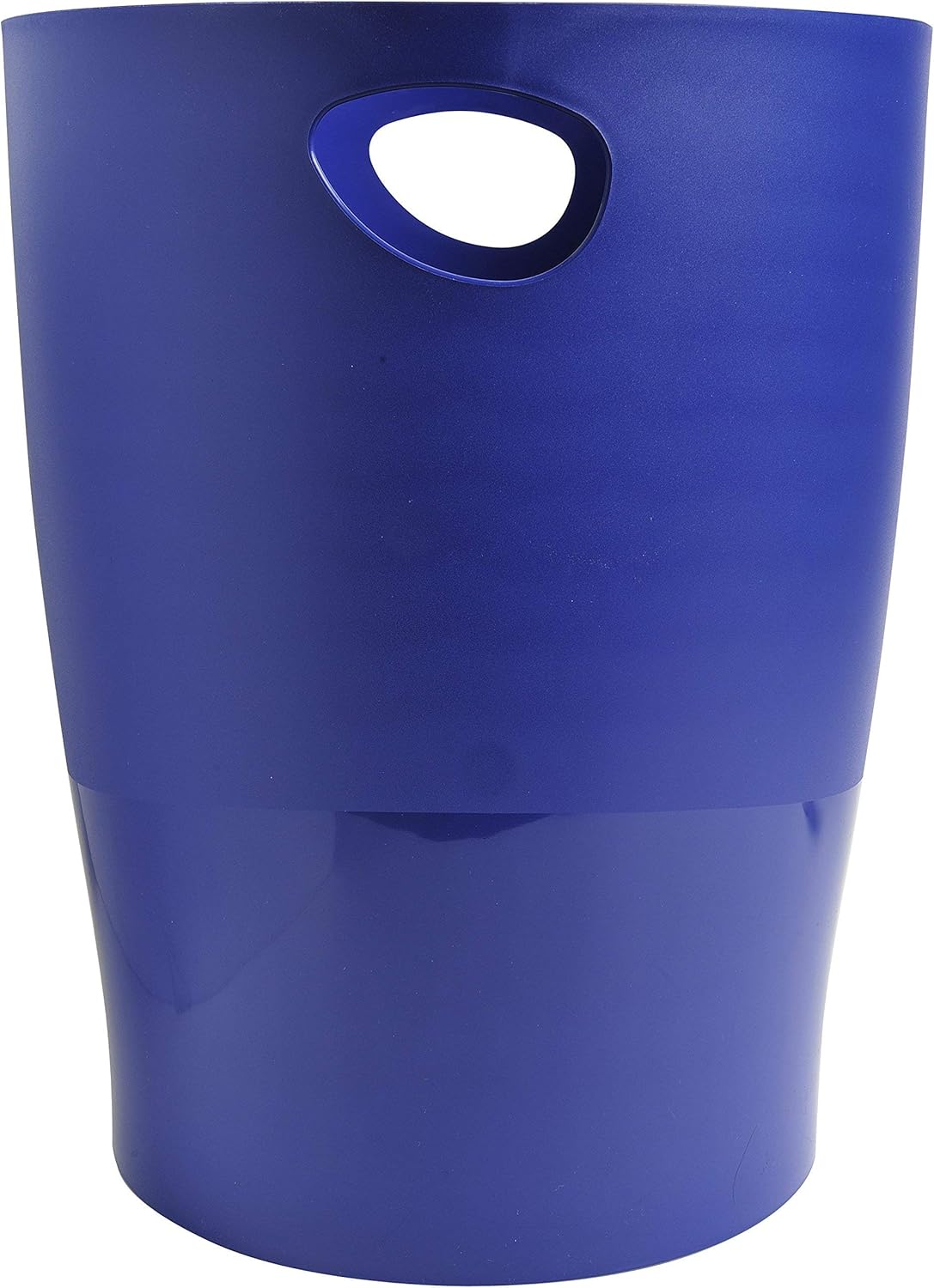 Exacompta - corbeille à papier Ecobin - 15L 26,3x26,3x33,5 cm - poignées, opaque bleu nuit - 453104D