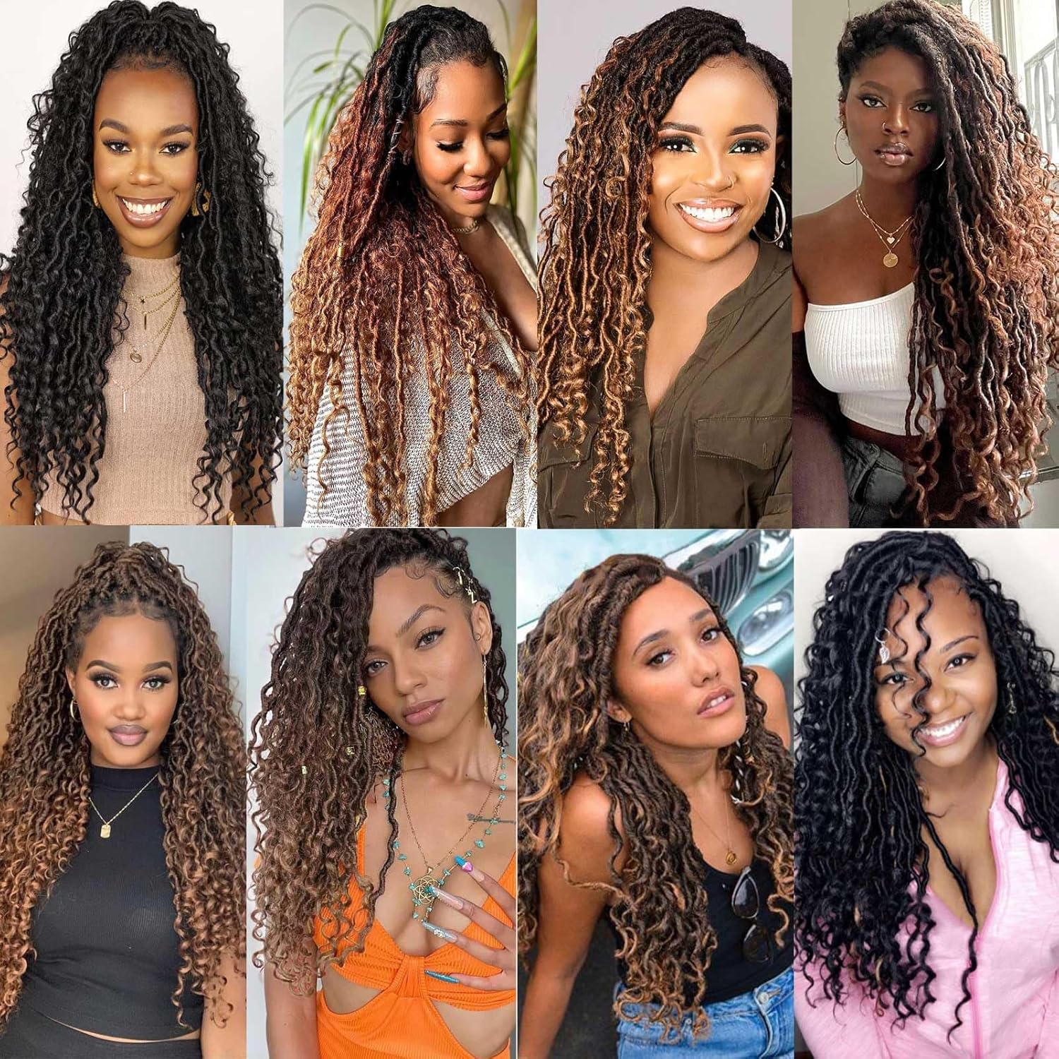 Xtrend - lot de 8 fausses dreadlocks bohème, 35,6 cm, 14 mèches, T350#