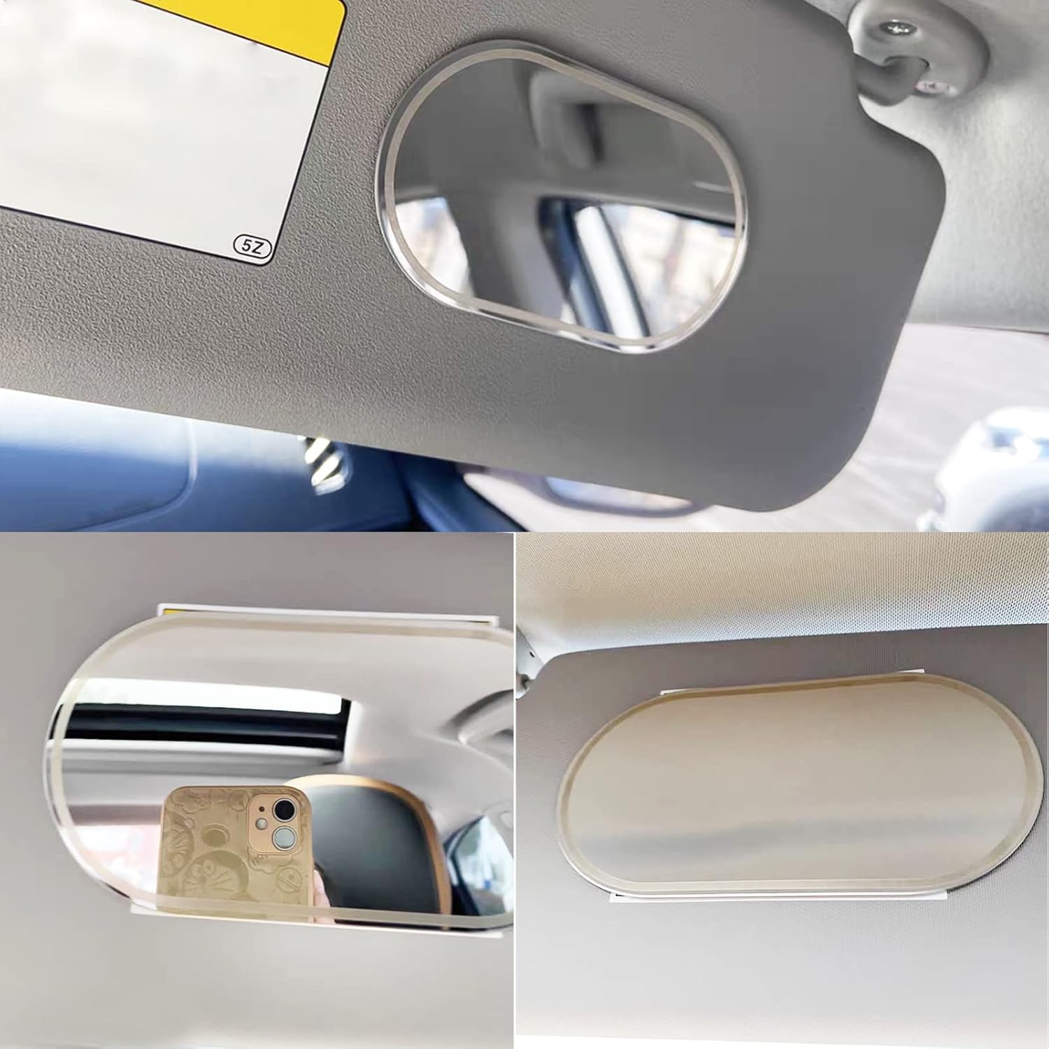 Miroir cosmétique universel - format portable - intérieur voiture - pare-soleil, siège, miroir courtoisie