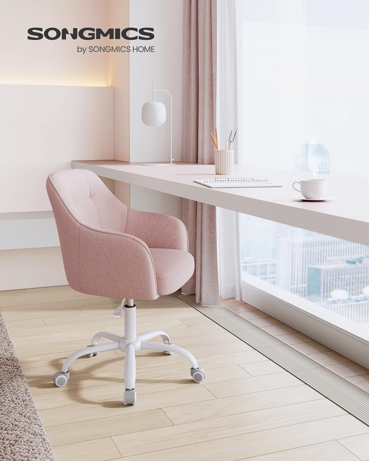 SONGMICS - fauteuil ergonomique - réglable, tissu coton-lin, 110 kg - OBG019P01