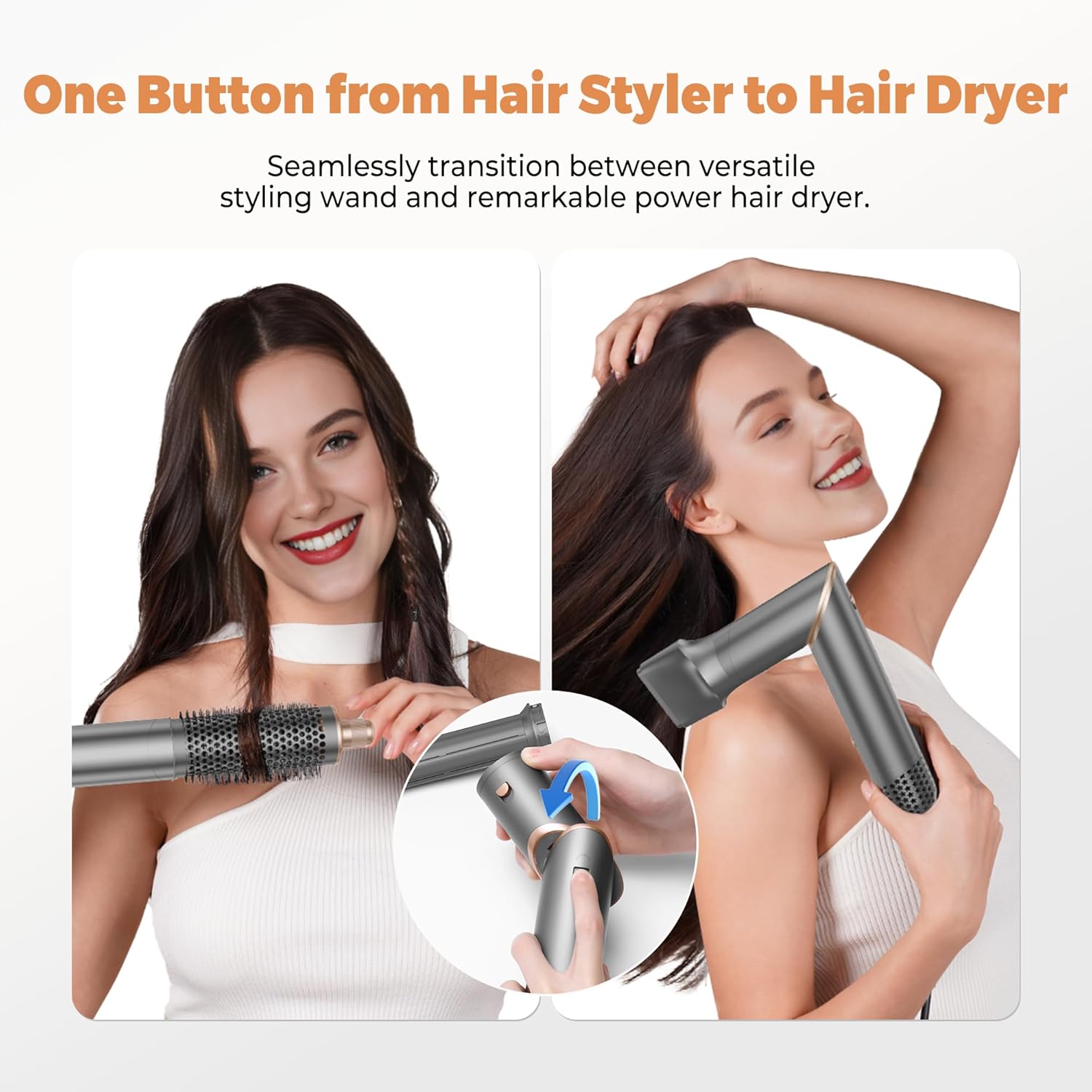 OKWRAP - Air Brush 6 en 1 - Styler multifonction, 110000 TR/MIN, accessoires voyage