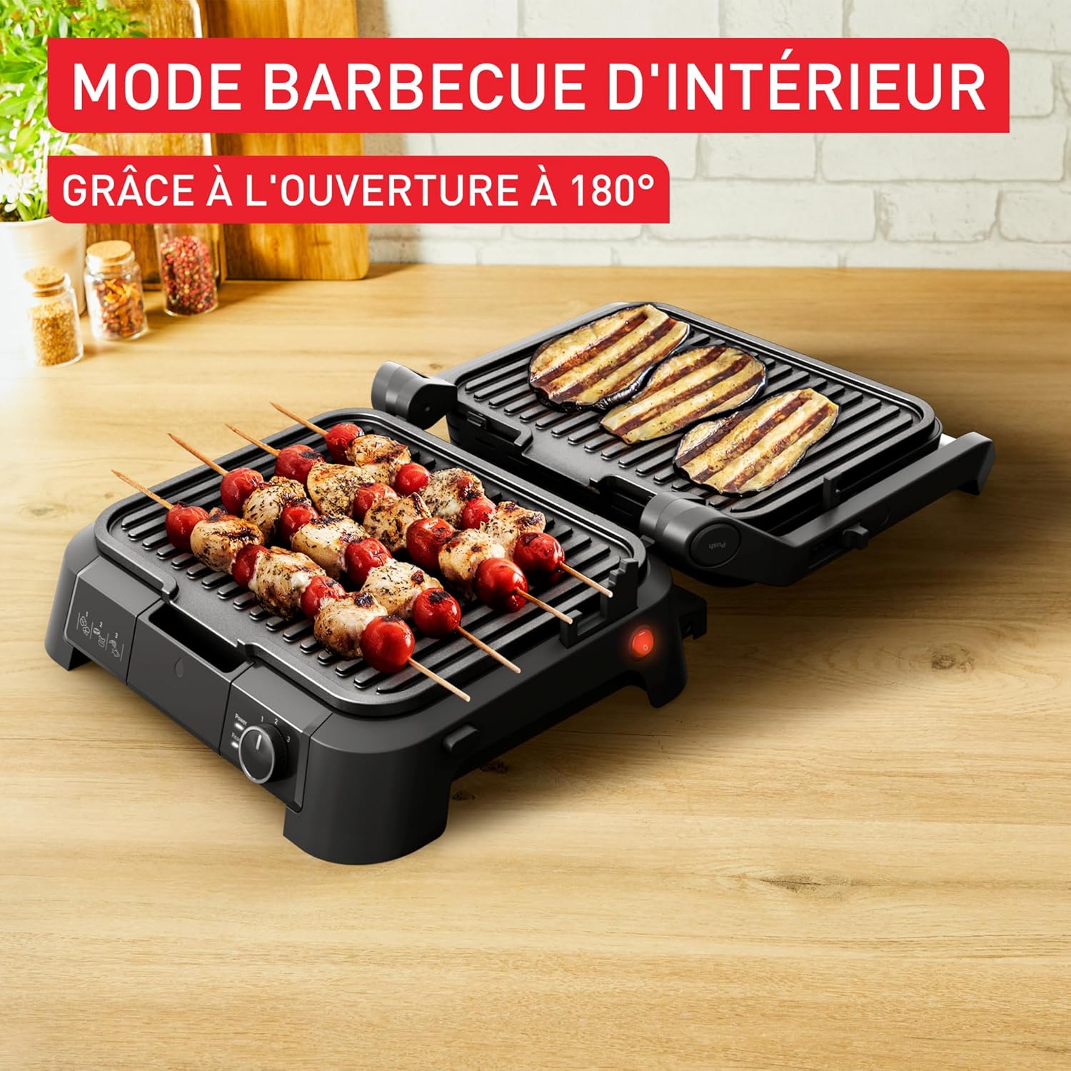 Tefal - SuperGrill 3-en-1, thermostat réglable, 2000W - GC510DE0