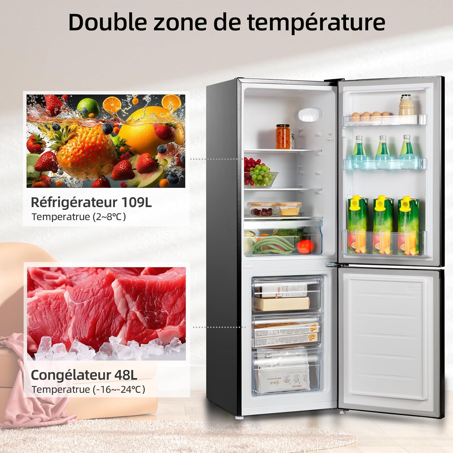 CHIQ - CBM159LEBD - 157L bas - low frost, silencieux, compact CBM159LEBD