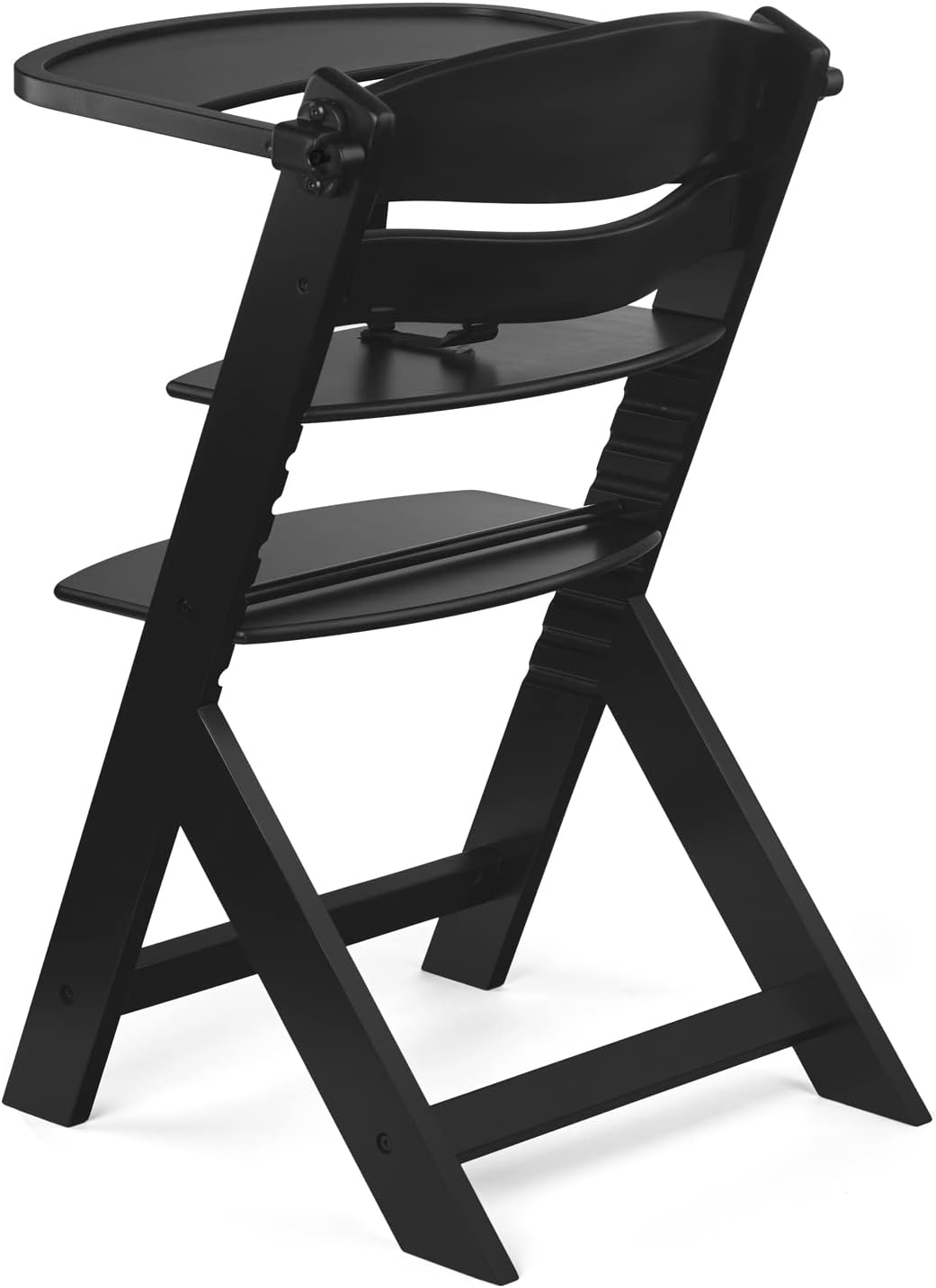 Kinderkraft - ENOCK, chaise haute évolutive bois, réglable, coussin, noir