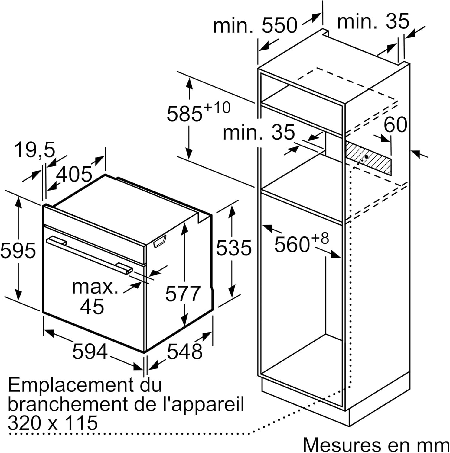 Bosch - Four encastrable Série 8 - noir - multifonction, grande capacité, HRG7764B1