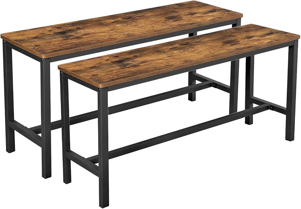 VASAGLE - banc salle à manger style industriel, 108x32,5x50cm, cadre métal robuste KTB33X