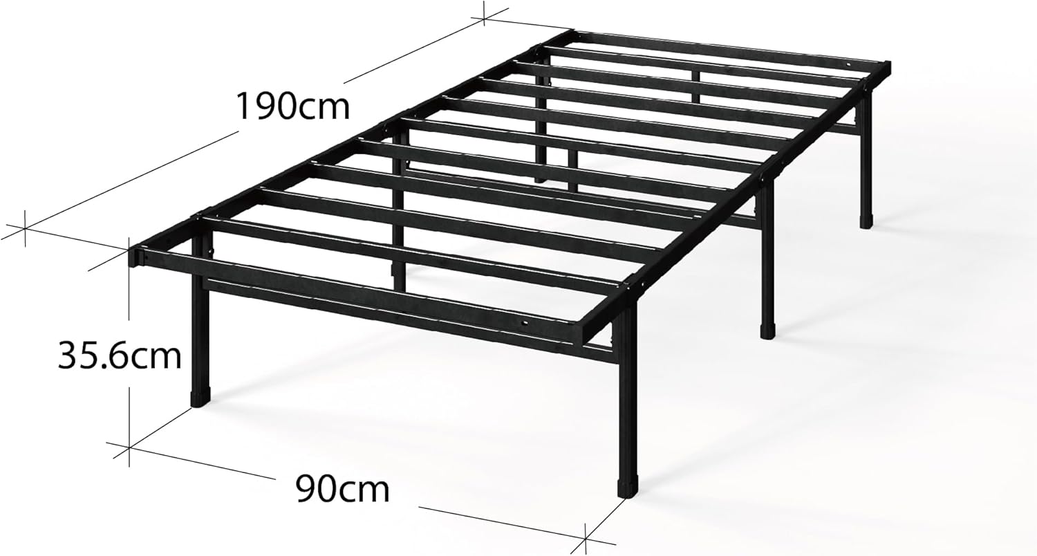 Zinus - Justin - 90x190 cm - lit métal rangement hauteur 36 cm