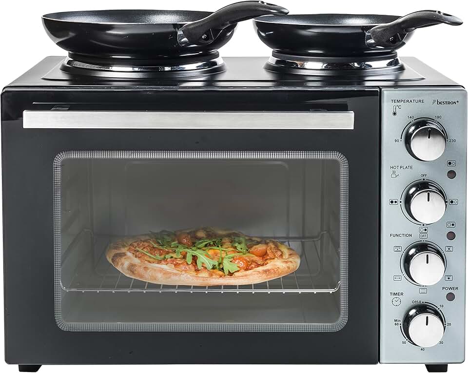 Bestron - cuisinière grill double - 3200W, 230°, chaleur tournante