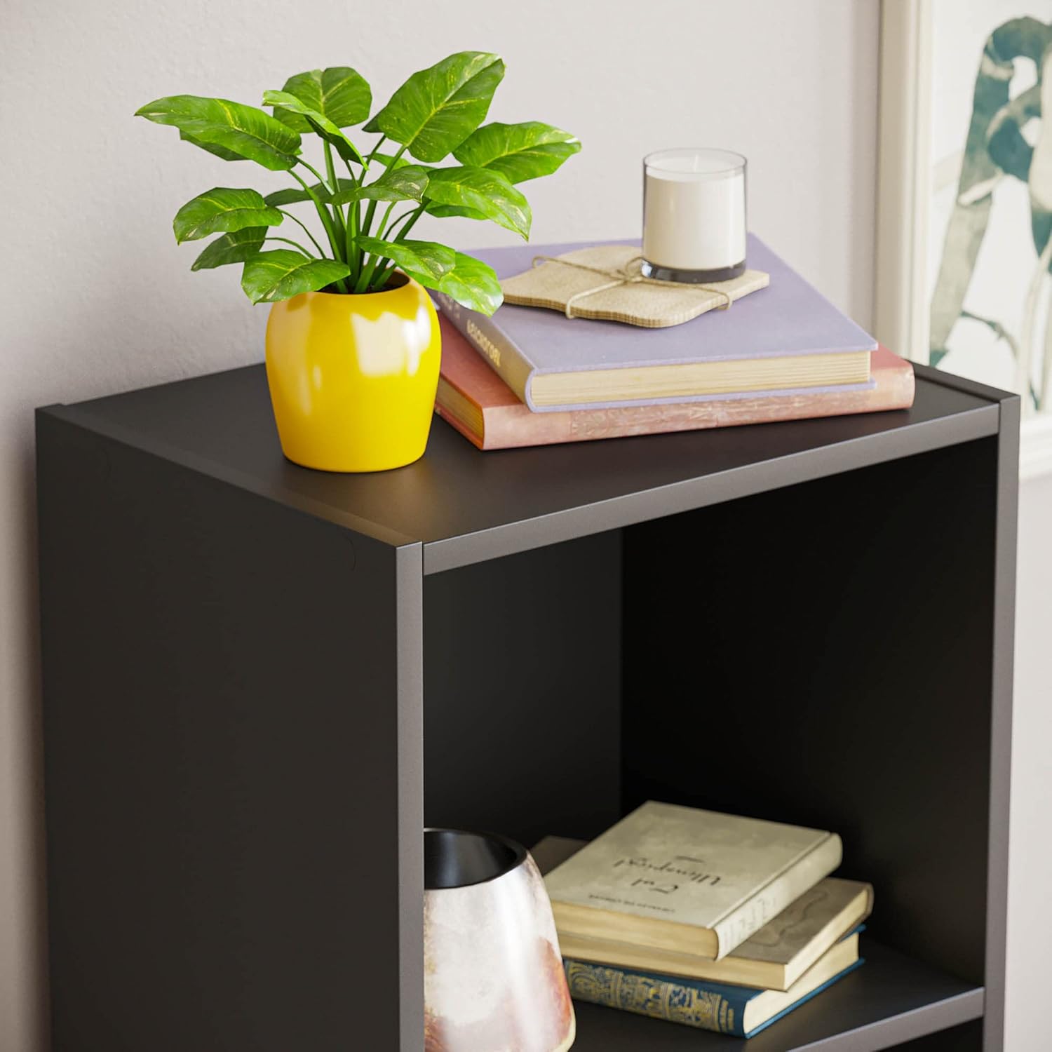 Vida Designs - Oxford série - 106x32x24 cm - bibliothèque 4 niveaux noire