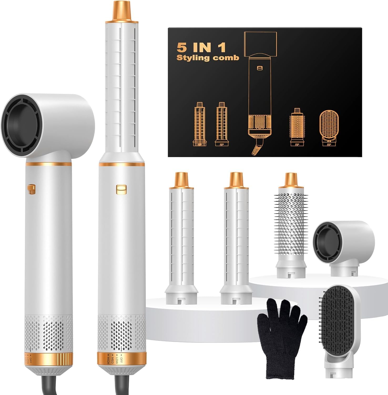 OKWRAP - Airbrush 5 en 1 - styler multifonction cheveux ionique