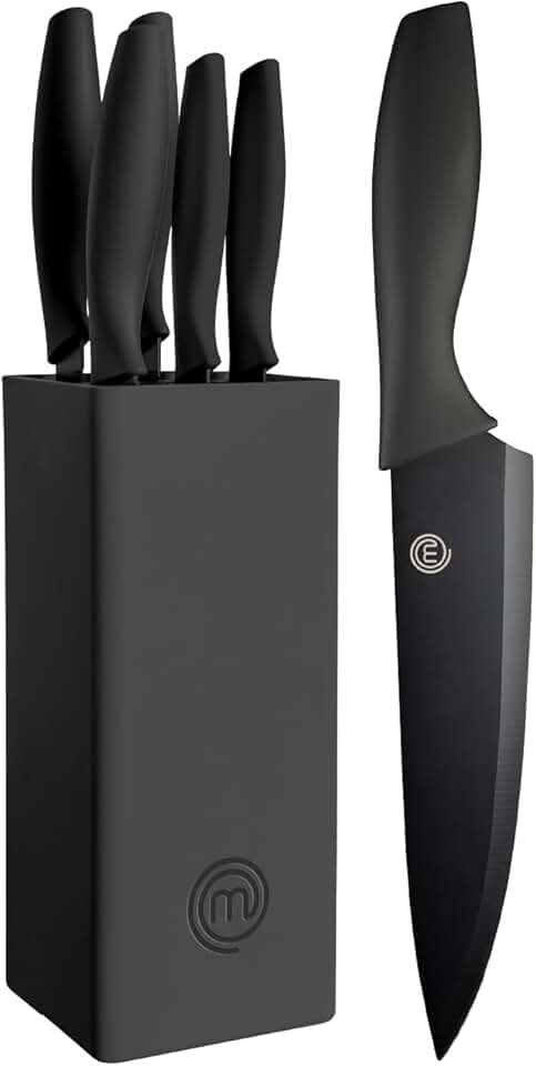 MasterChef - Bloc couteaux cuisine - inox, manches ergonomiques, noir