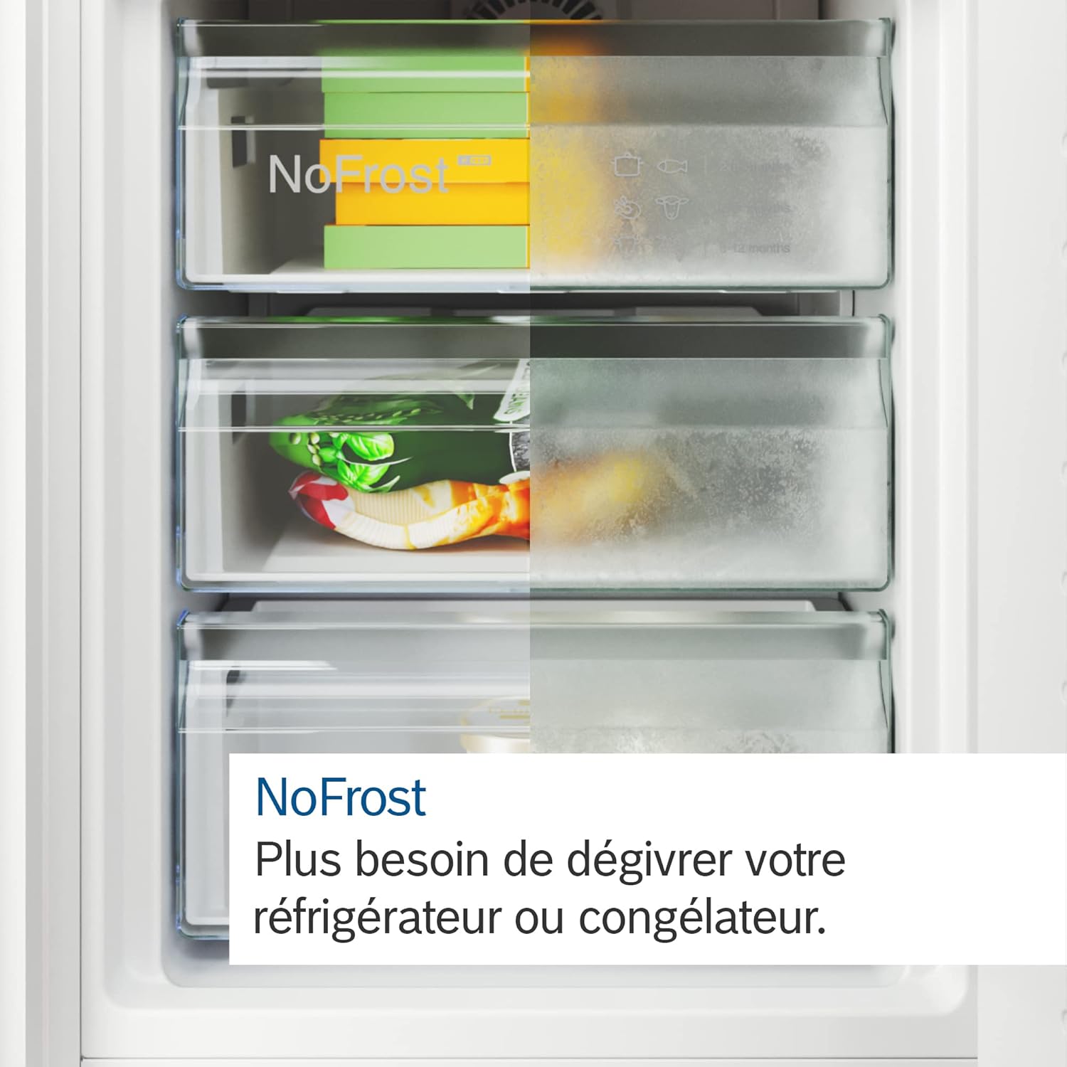 Bosch - combiné Série 4 - 203x70 cm - 440L inox anti-traces KGN497ICT