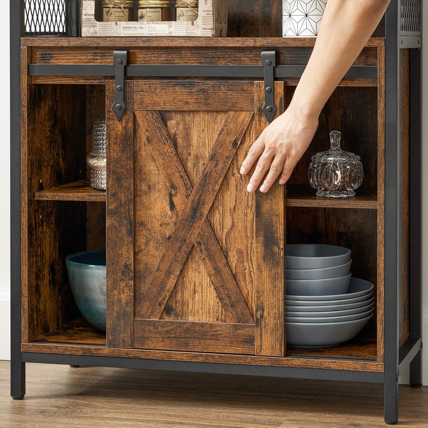 VASAGLE - meuble de rangement buffet, 30x70x80 cm, porte coulissante, LSC089B01V1