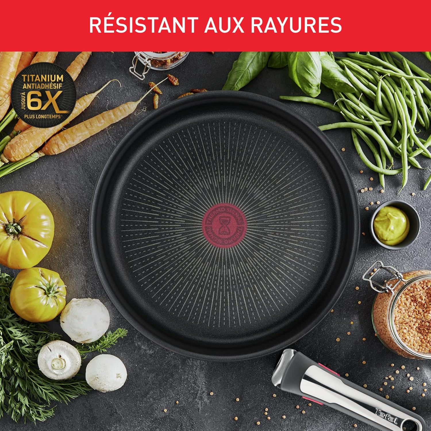 Tefal - Ingenio Easy On - 5 pièces, 16/20/22/28 cm, poignée amovible, antiadhésif, empilable - L1599502