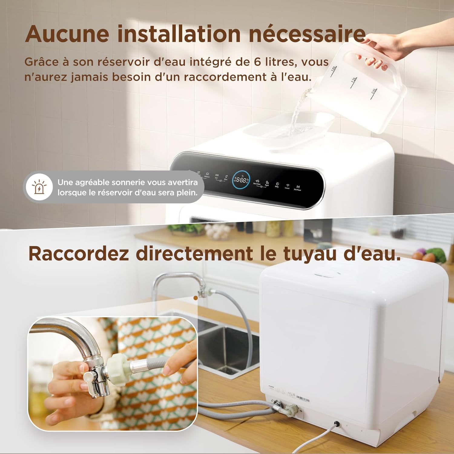 COMFEE' - compact 3 couverts - 7 programmes, écran LED,