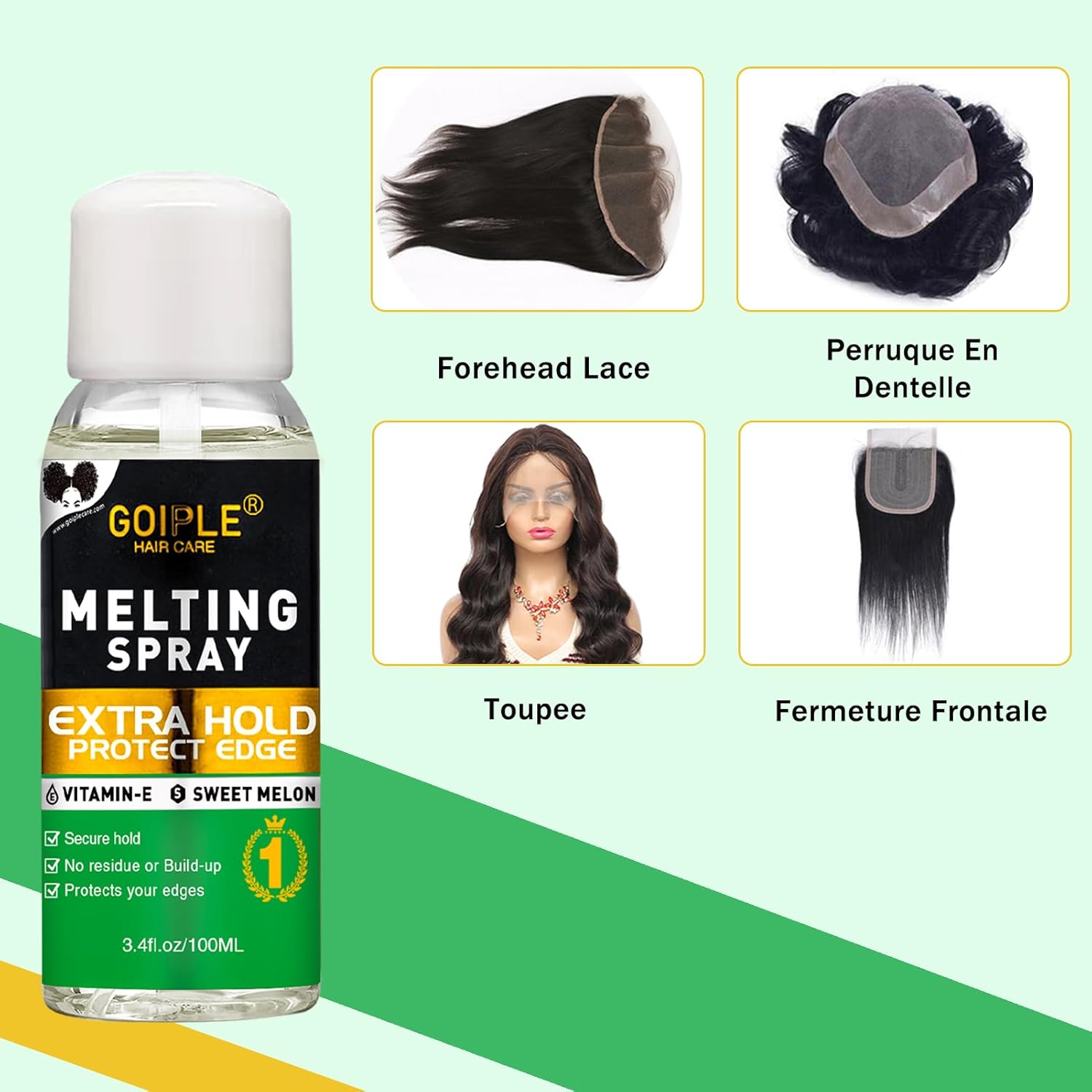 Spray lace melting - fixation sans colle, 3,4 oz - tenue longue durée
