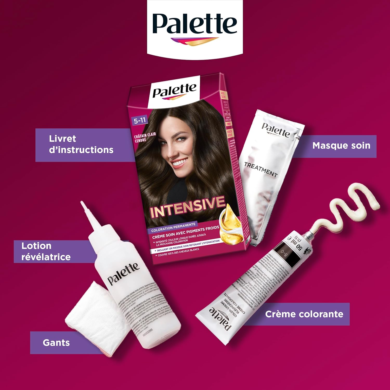 Schwarzkopf - Palette permanente - crème soin cheveux - 100% couvrant, 8 semaines, châtain foncé 800