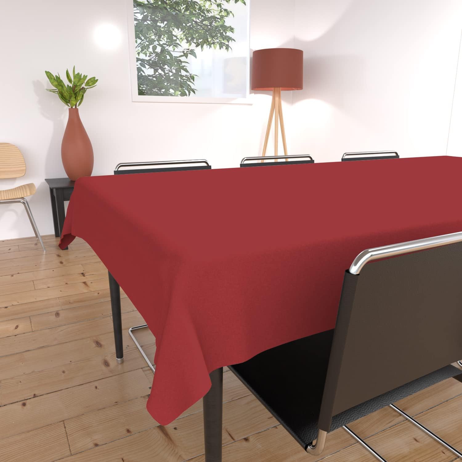 Soleil d'Ocre - Alix nappe rectangle anti-tâches - 140x240 cm - polyester rouge