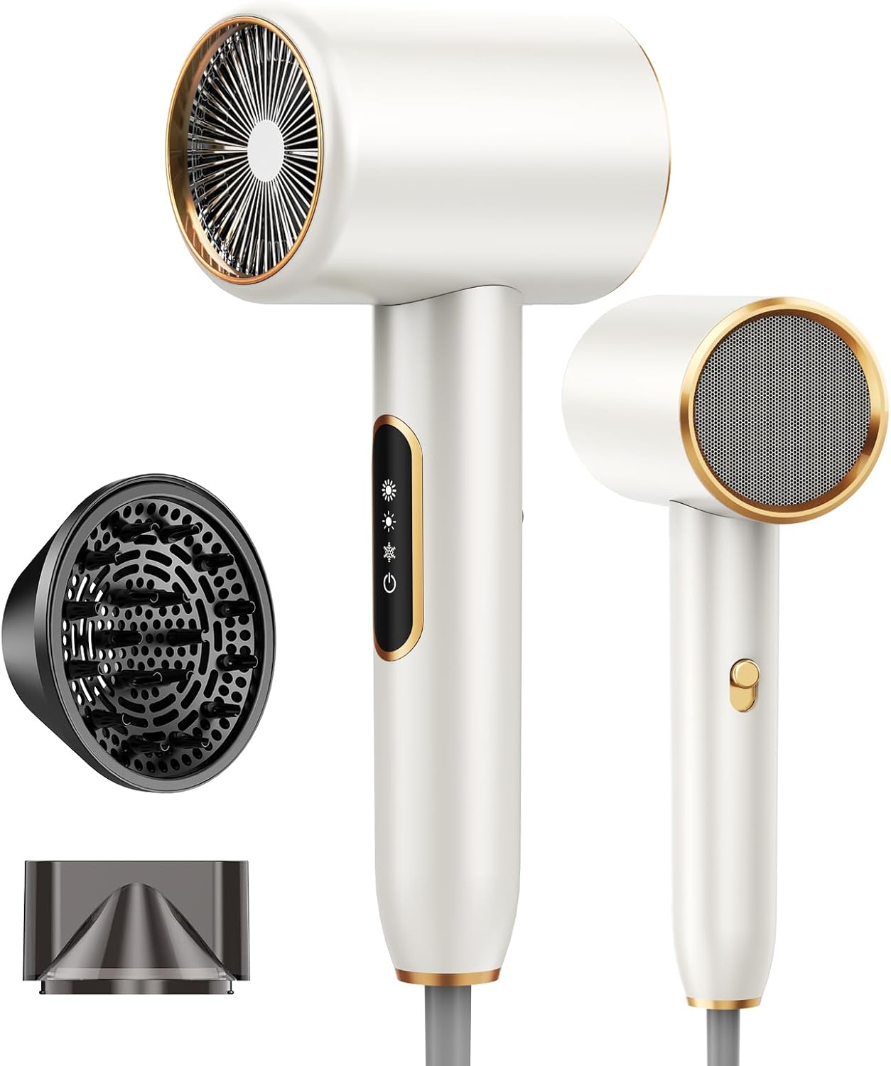 Sèche-cheveux - 2400W ionique léger - 3 températures, 2 vitesses, diffuseur, concentrateur