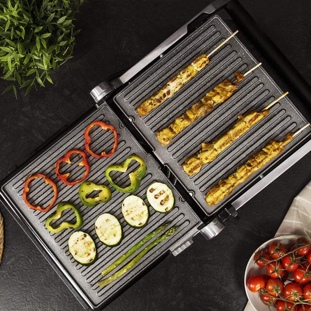 Cecotec - Rock’nGrill Smart - plaques amovibles, 180°, 2000W