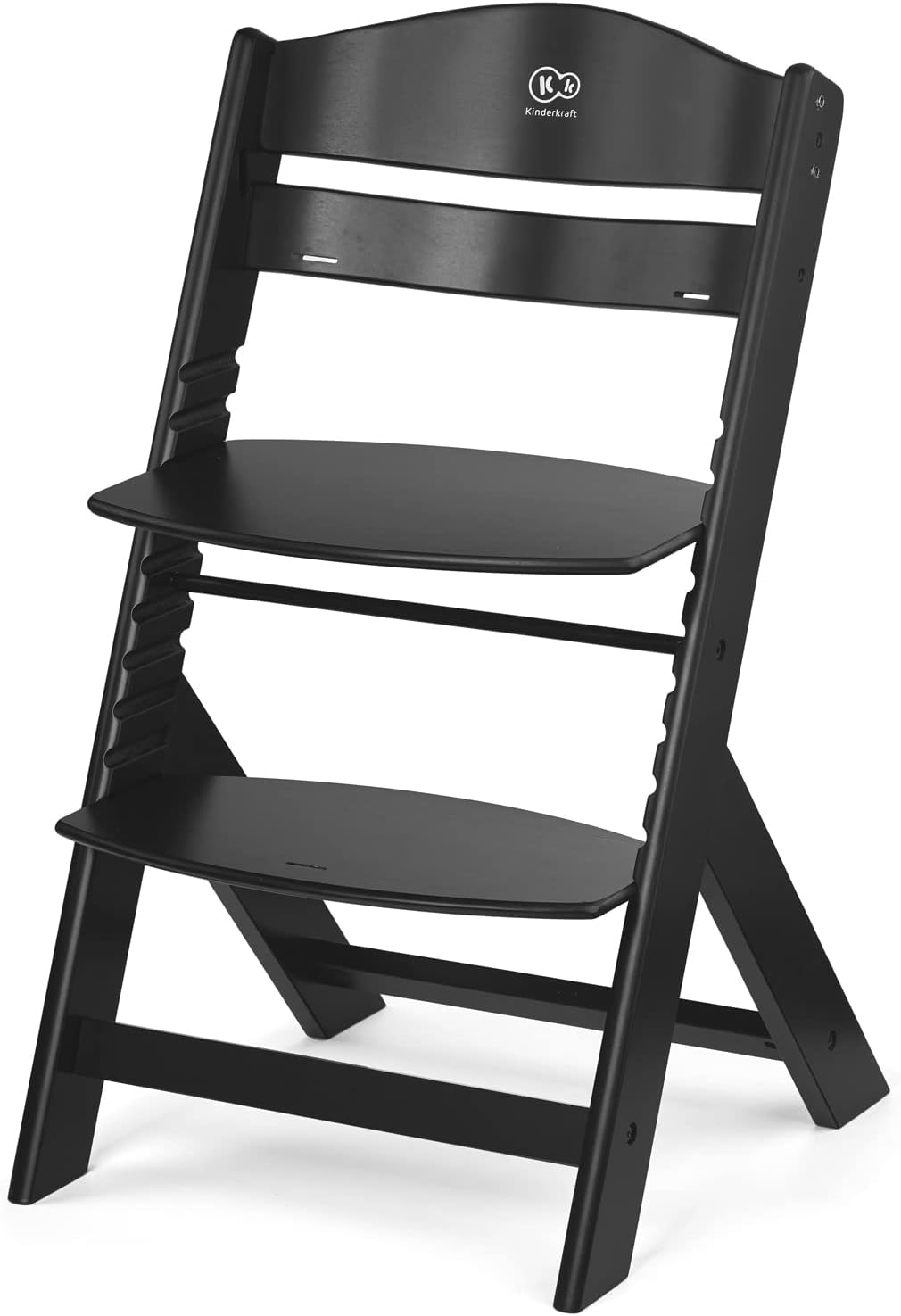 Kinderkraft - ENOCK, chaise haute évolutive bois, réglable, coussin, noir