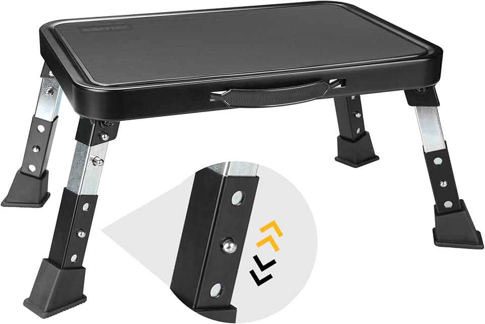 BONTEC - Marchepied 3 marches, 150kg, antidérapant, pliable, compact