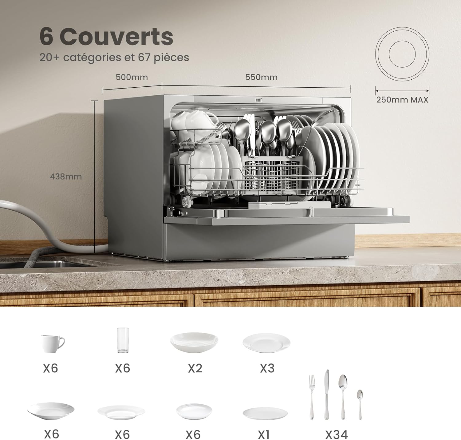 COMFEE -  compact 6 couverts