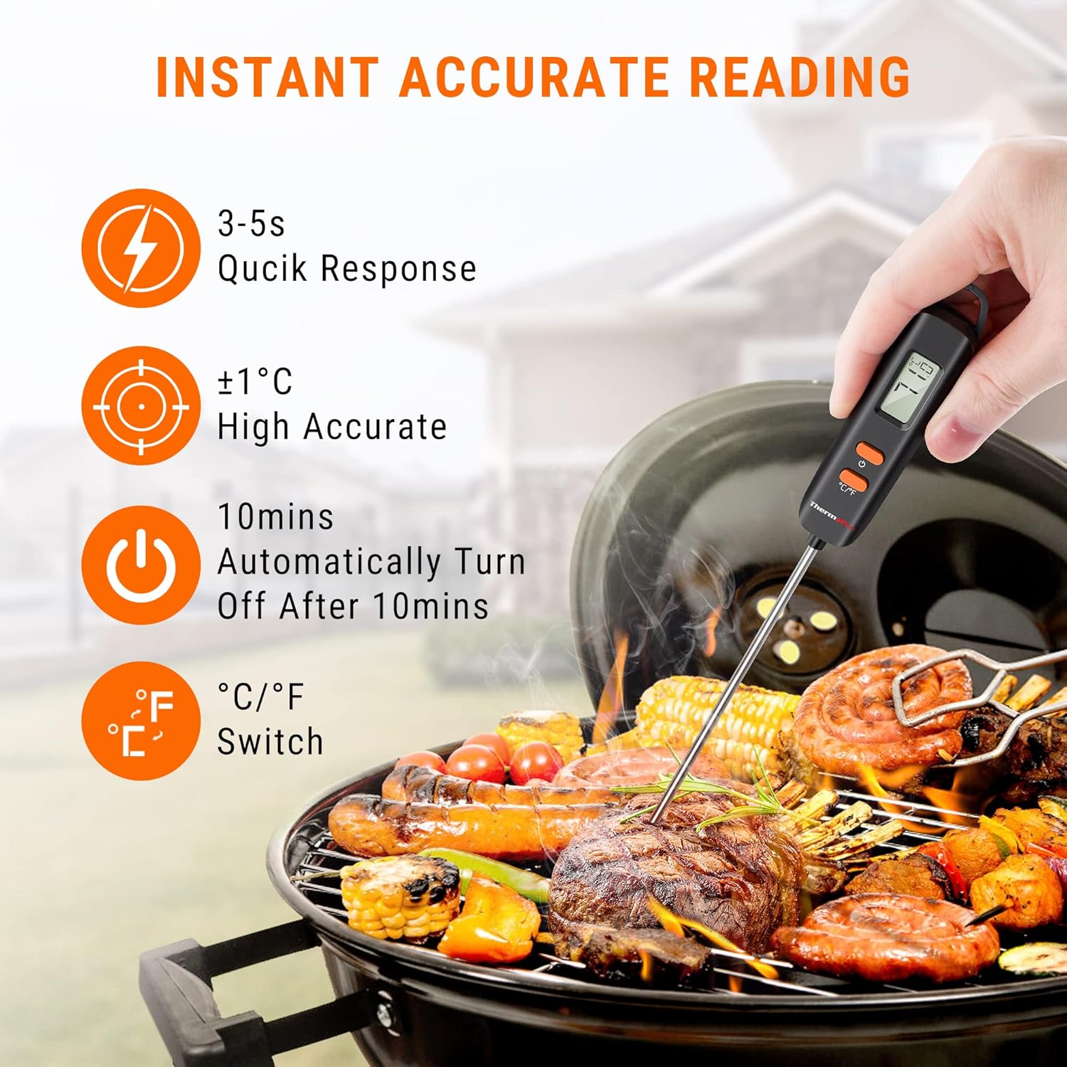 ThermoPro - TP516 - Sonde 12cm - LCD, lecture instantanée, cuisson