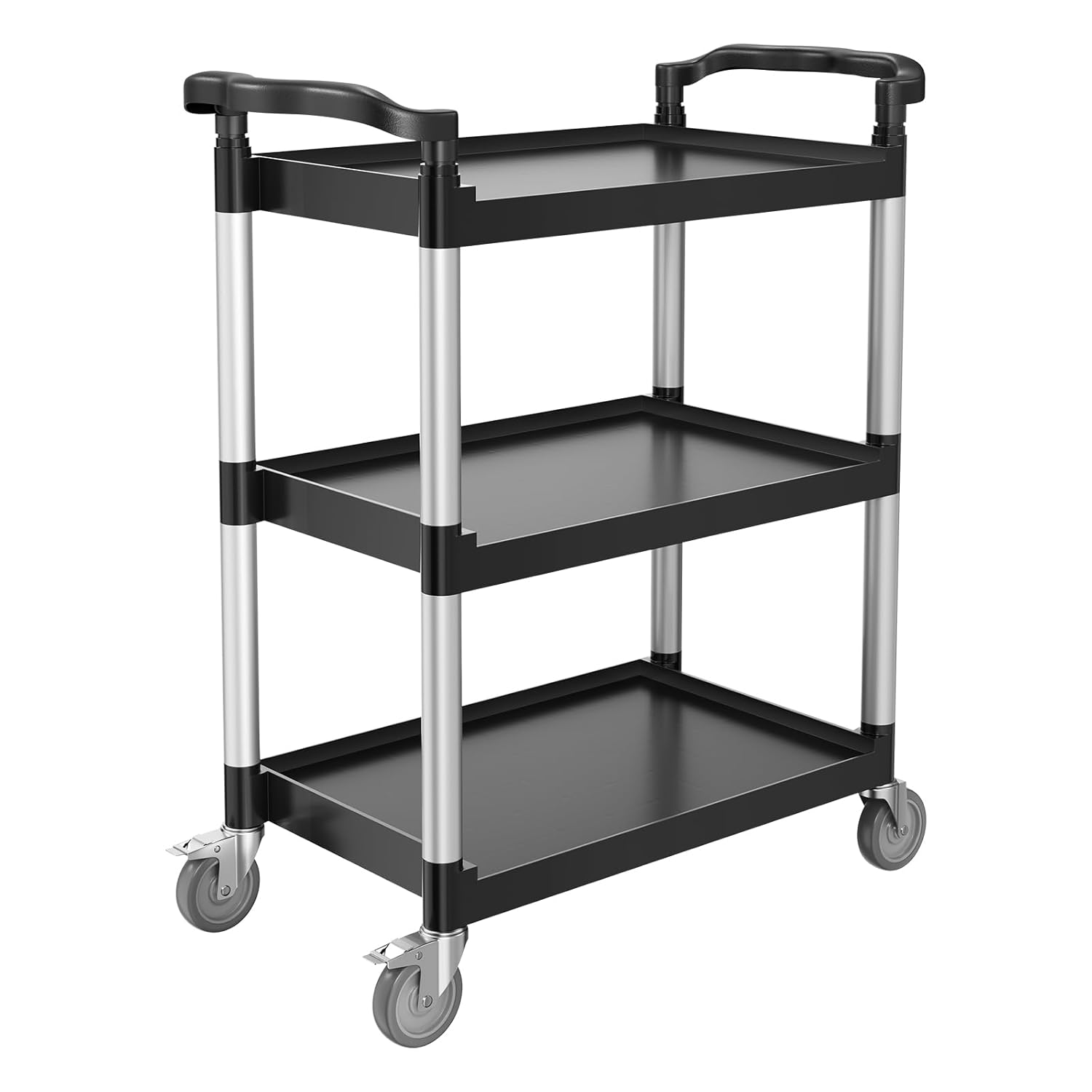 VEVOR - Chariot de service à 3 niveaux, 880x410x990mm, roulettes pivotantes