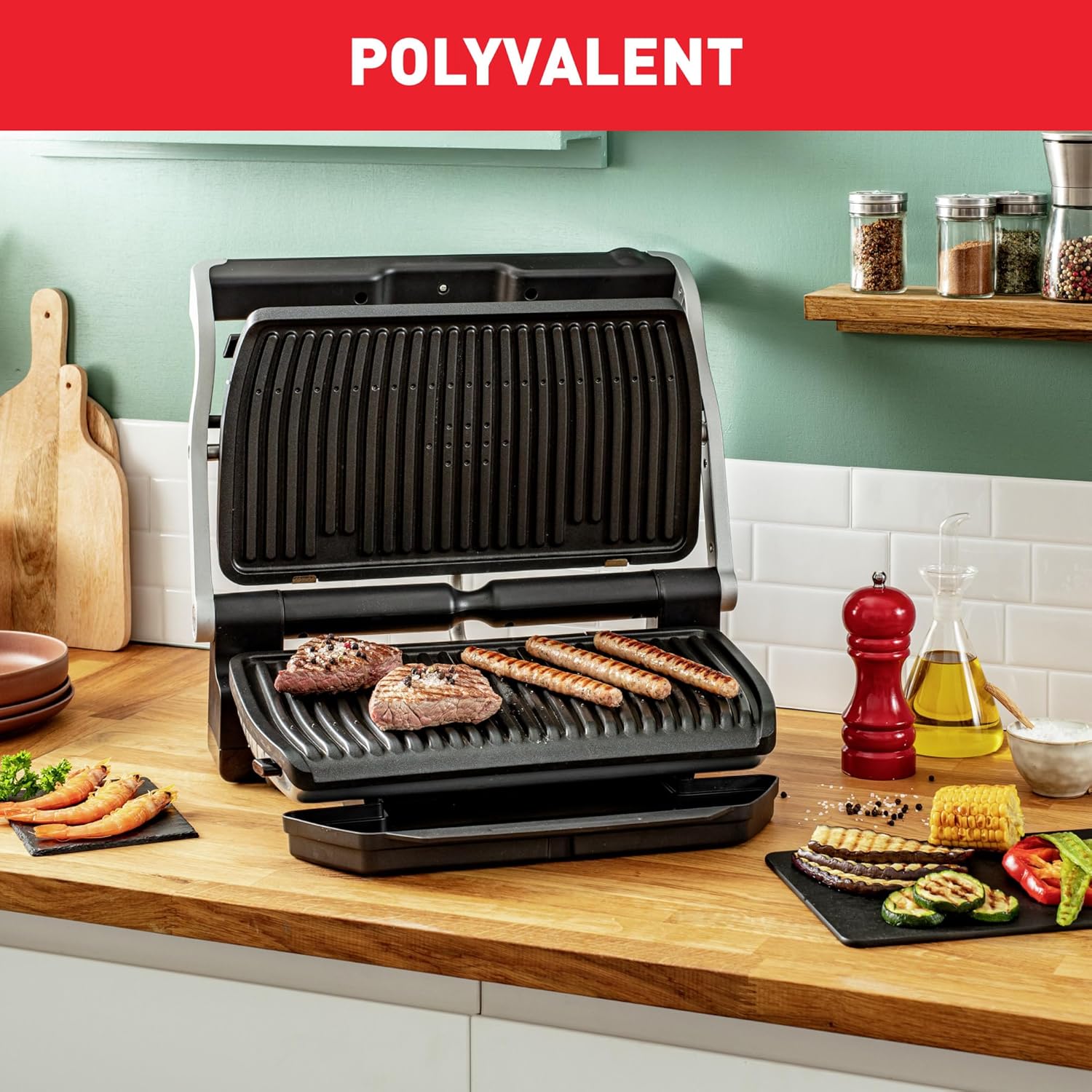 Tefal - Optigrill+ XL - format XL - 9 programmes, manuel, jusqu’à 8 pers - GC722D16