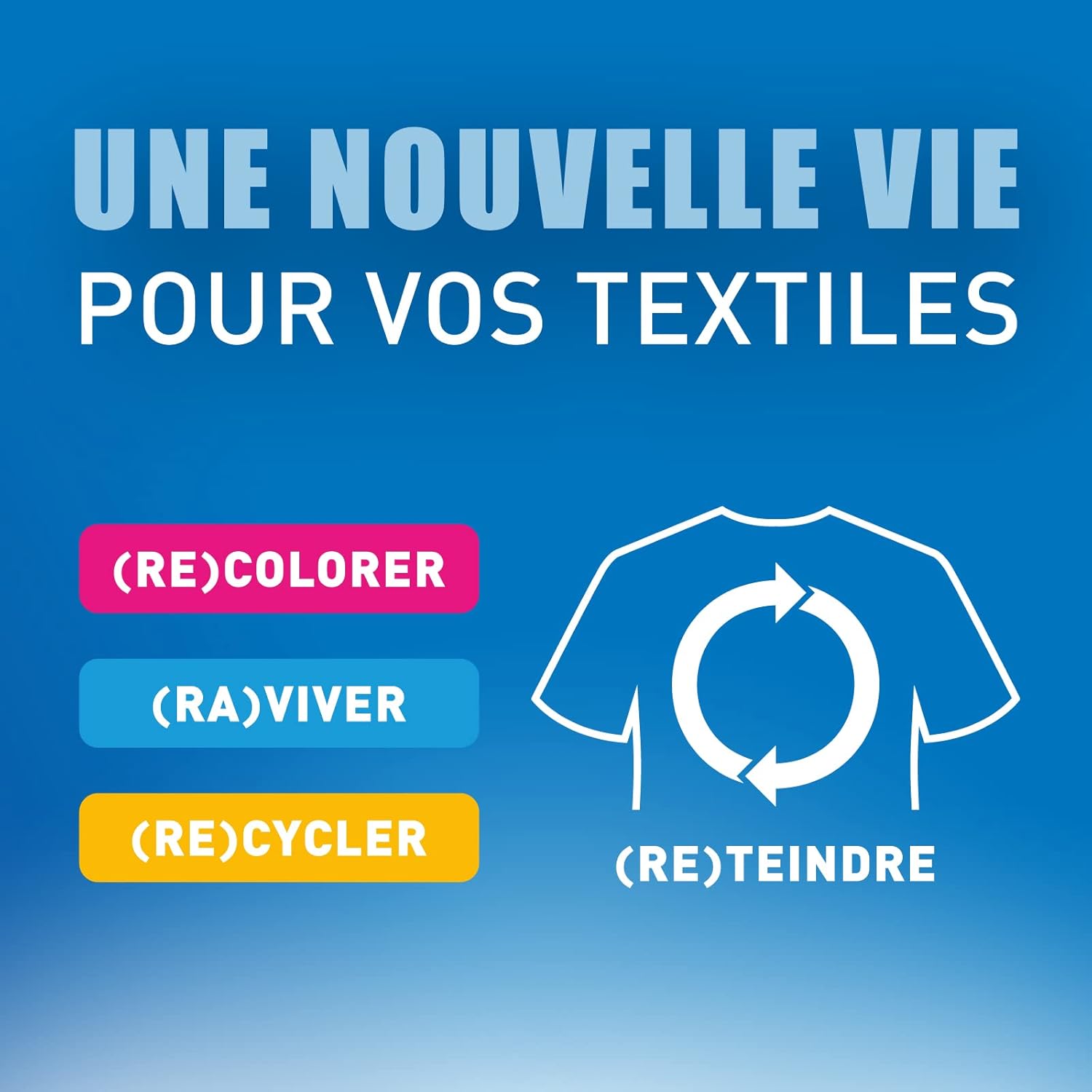 IDEAL - Kit Teinture Mini Jaune 230g - Textiles coton/lin/soie, sel inclus