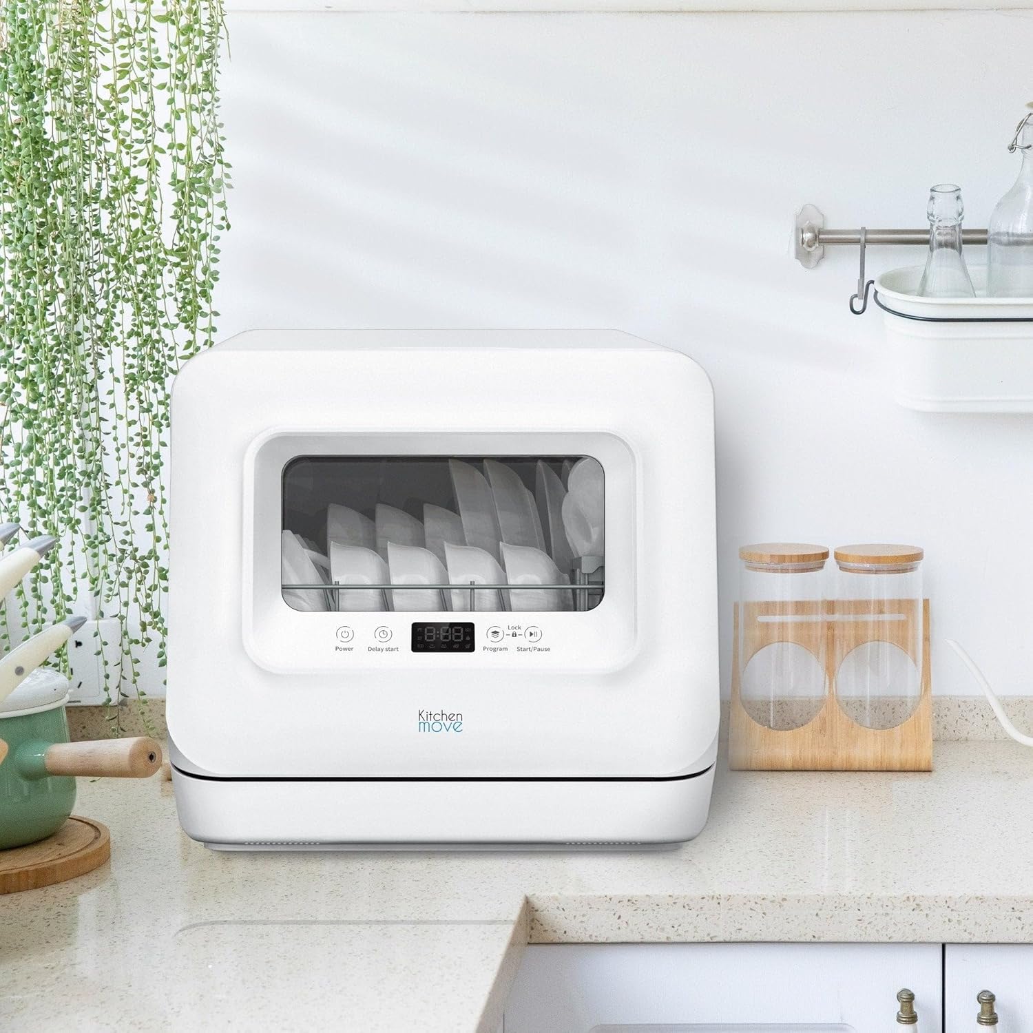Mini lave-vaisselle compact 3 couverts, silencieux, LED, réservoir WASH CLEAN