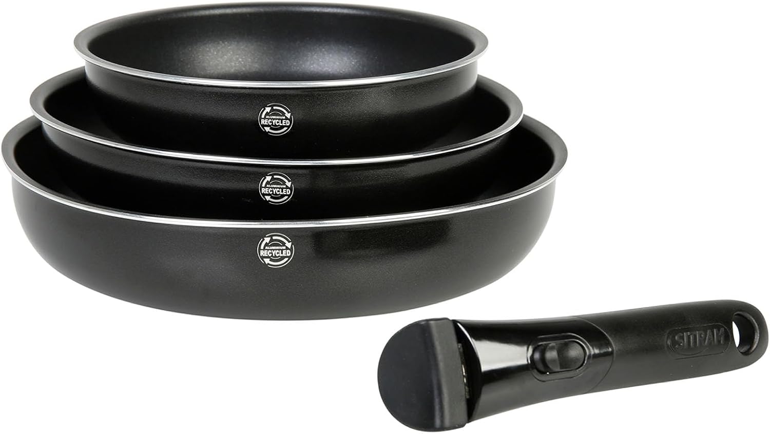 Sitram - poêles Family amovibles, 20/24/28 cm, antiadhésives, tous feux 715485