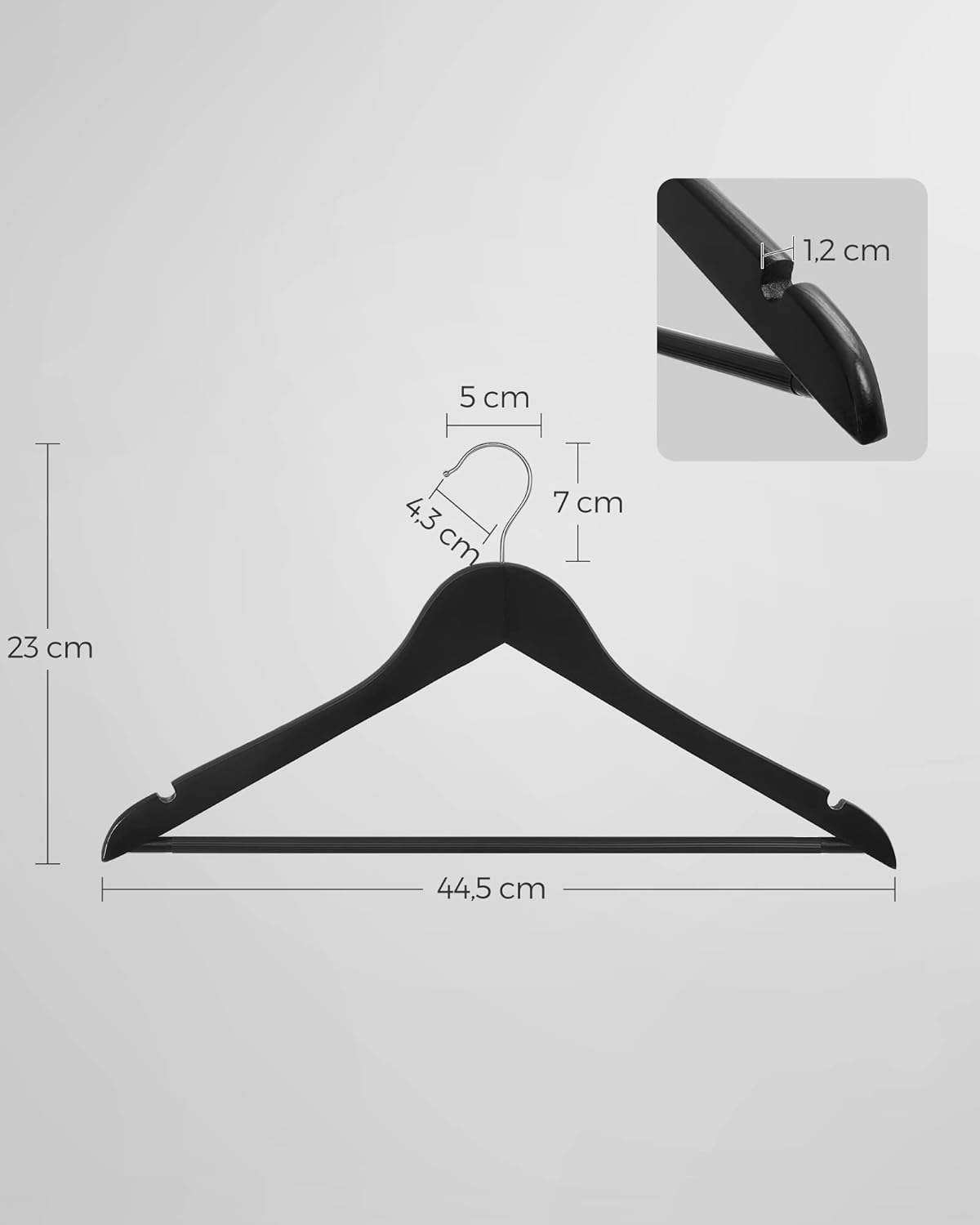 SONGMICS - cintres bois, lot de 20, antiglisse, pivotant, CRW02B-20