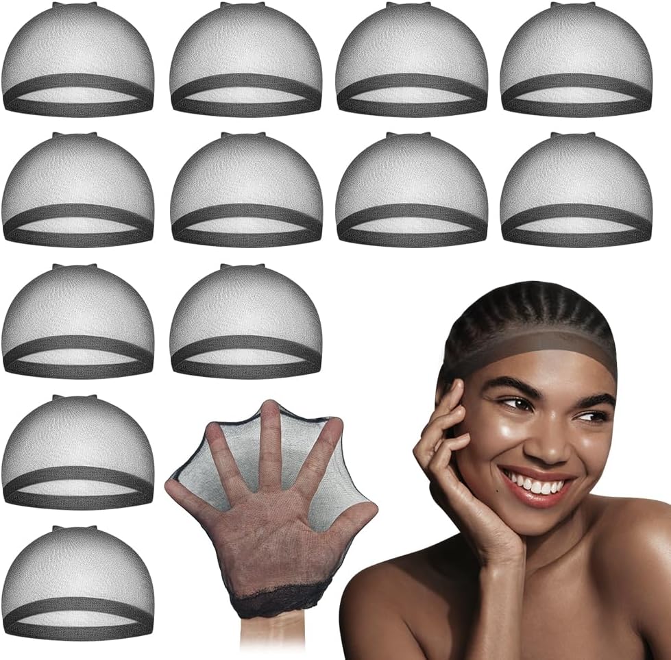 Dreamlover - Bonnet perruque HD ultra-fin - noir - 12 pièces, respirant