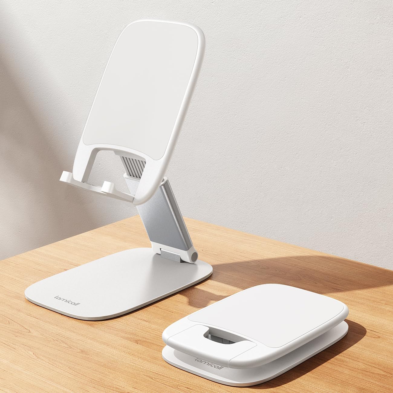 Lamicall - Support Téléphone Bureau - 15mm - Pliable, ajustable, base métal
