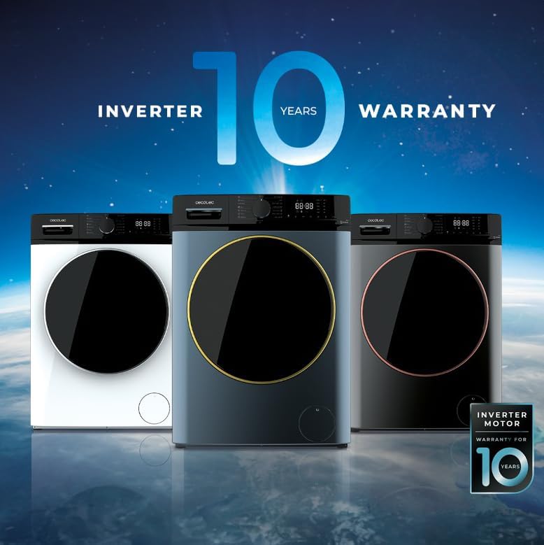 Cecotec - Bolero Dresscode 8610 - 8kg, 1400tr/min, Classe A, vapeur, Inverter Plus, 15 programmes, 8610