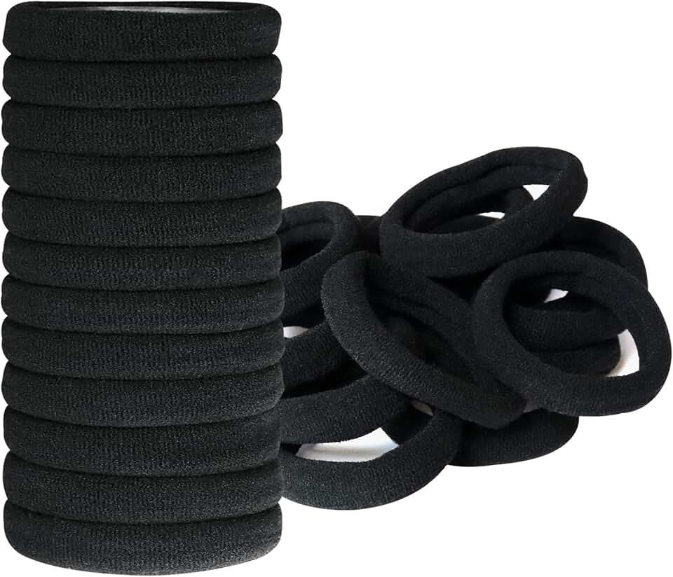 Elastique cheveux - lot de 50 - 8 mm - coton épais sans couture, mixte
