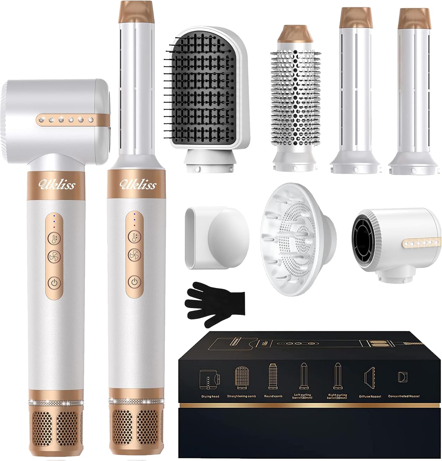 UKLISS - Air Styler Pro 7-en-1 - 1400W, brushing, boucleur autom.