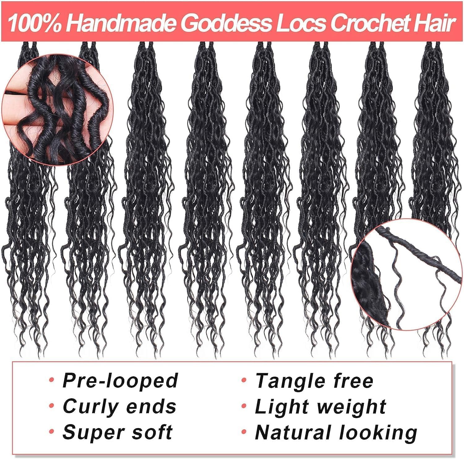 Xtrend - lot de 8 fausses dreadlocks bohème, 35,6 cm, 14 mèches, T350#