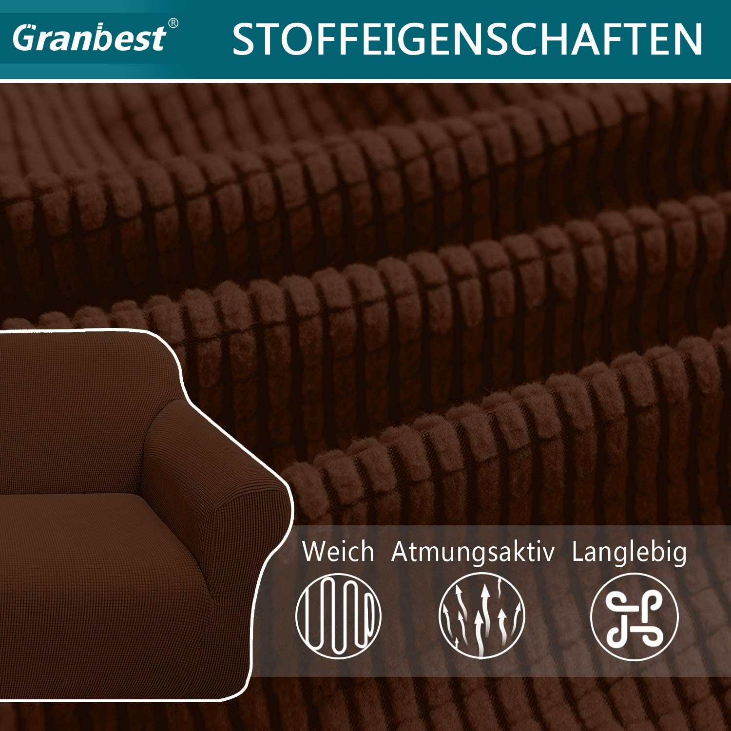 Granbest - housse canapé Jacquard élastique - protection salon animaux