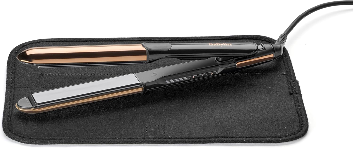 BaByliss - Straight And Curl Brilliance - plaques titane, ionique, 5 températures, chauffe rapide - ST482E