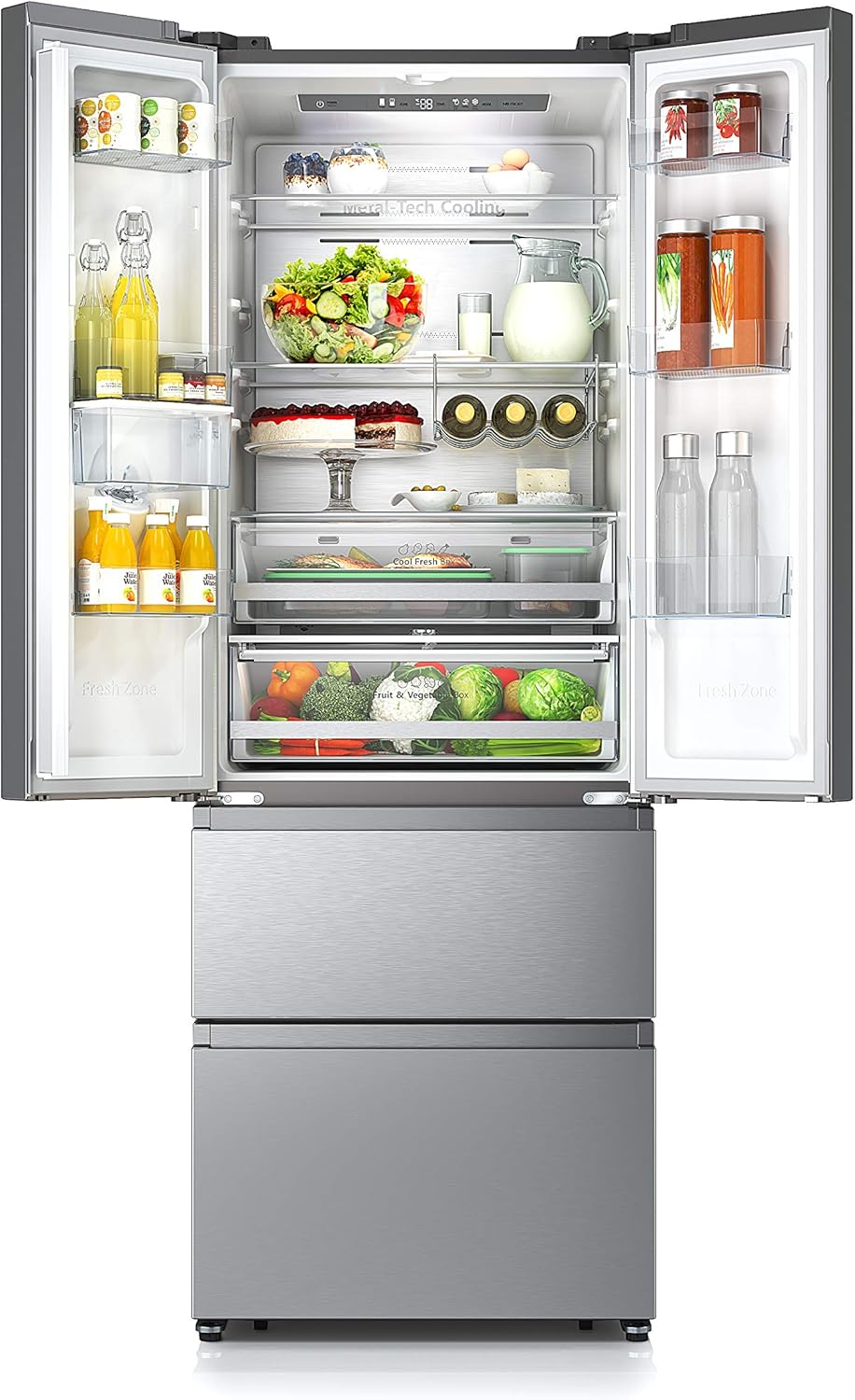 Hisense - réfrigérateur French Door - 200 cm - NoFrost, 336L/149L, distributeur d'eau, 38 dB - RF632N4WIE