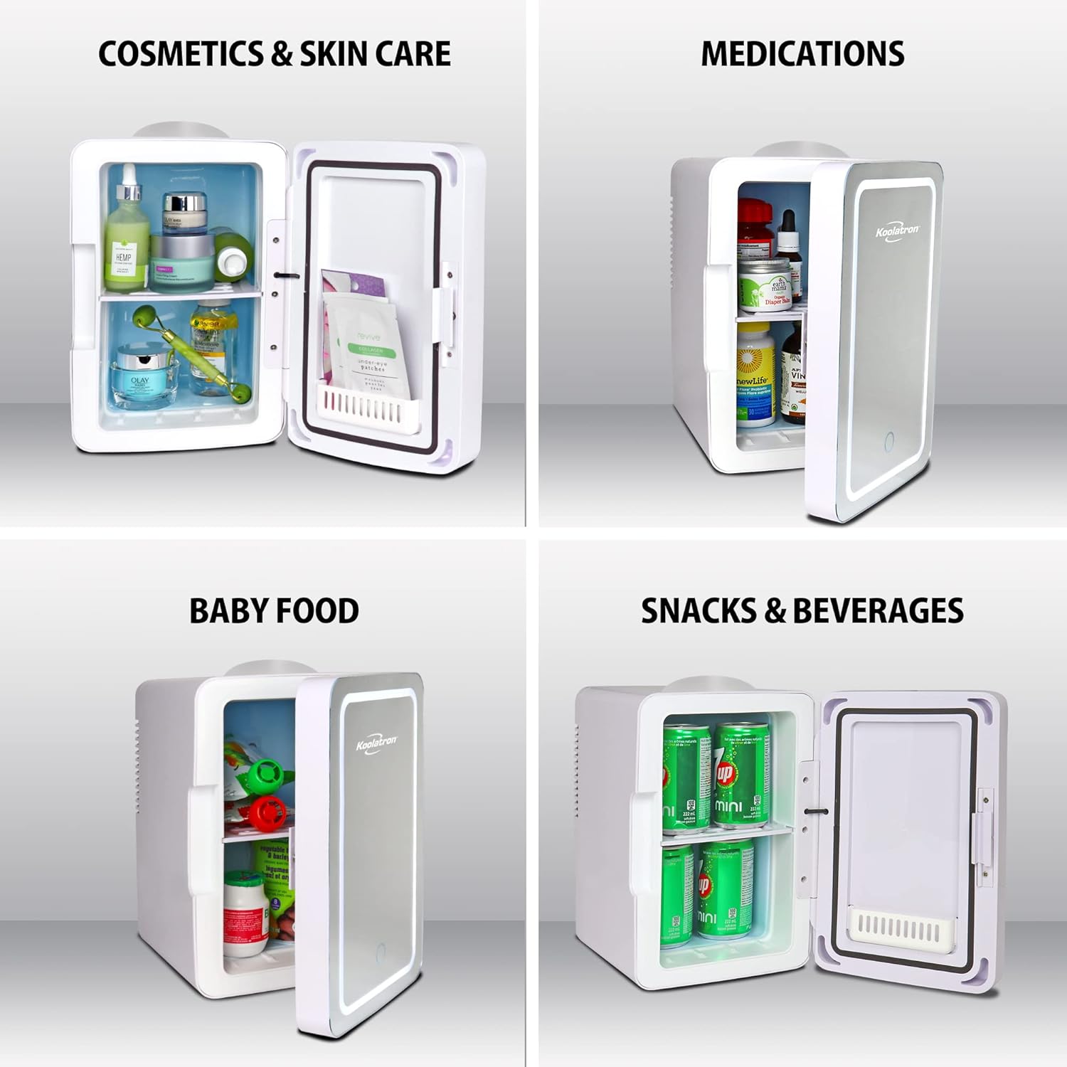 Koolatron - mini frigo 4L/6 canettes, portable argenté, thermoélectrique