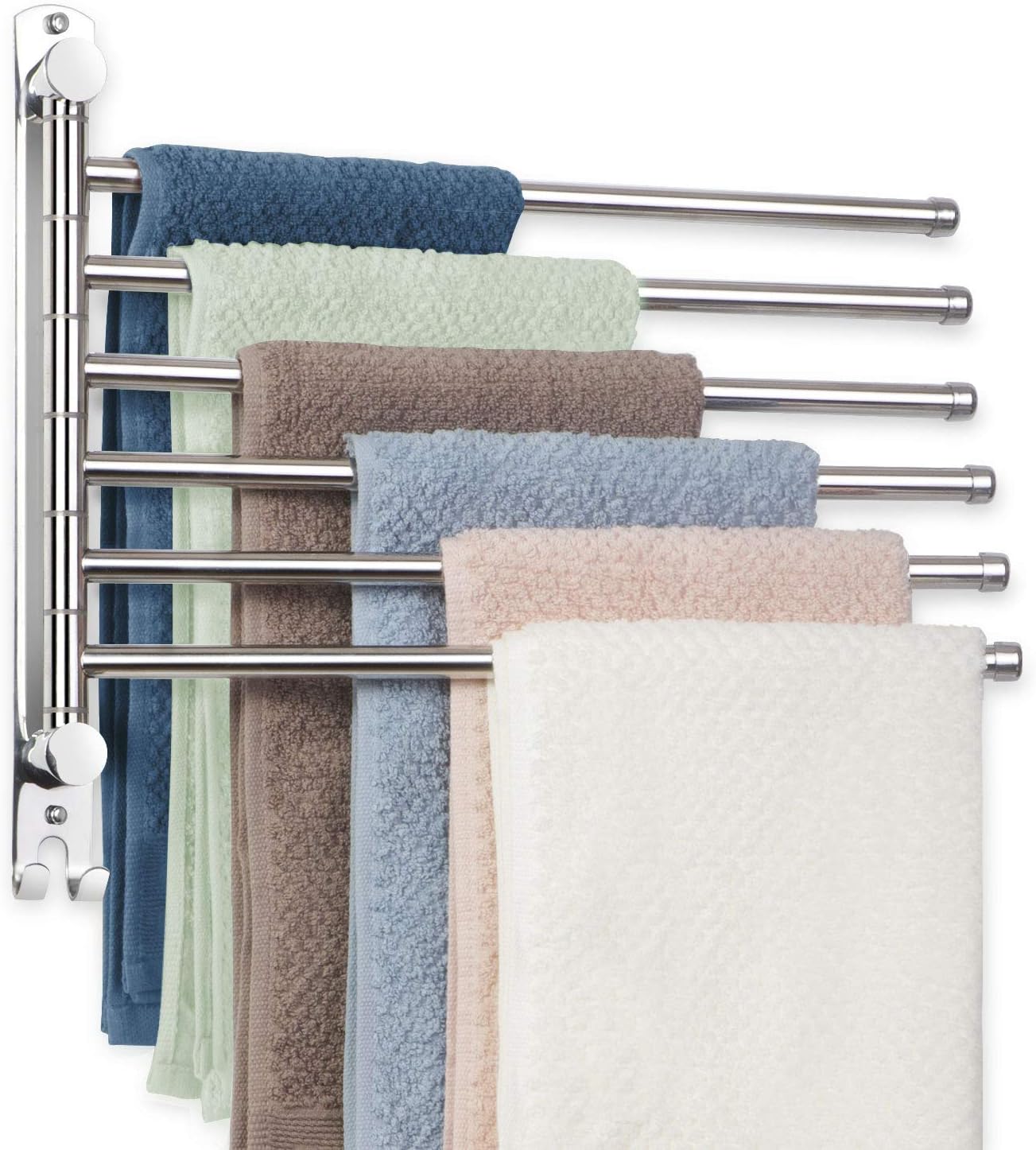 JSVER - porte-serviettes rotatif 6 barres inox 180° -  SUS304, mural